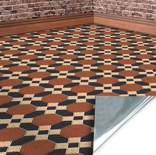 Dolls House Wallpaper, Victorian Floor Tile 1/12, Stick On Miniature