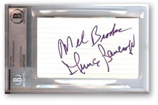 Mel Brooks Anne Bancroft Signed Autographed Index Card Hollywood Couple BAS