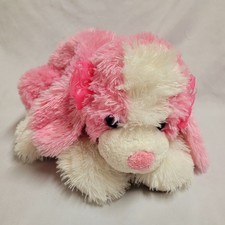 2000 Animal Alley Plush Puppy Dog Pink White Bows Ears Floppy Laying Toys R Us