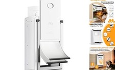 Cat Door for Wall, Energy Efficient Pet Door with Steel Frame, Small