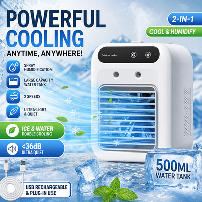 Portable Air Conditioner 3-in-1 Quiet AC Unit Air Cooler Humidifier Cooling Fans