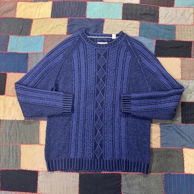 Vintage 2000's Deep Sea Collection Tommy Bahama Blue Cable Knit Size L