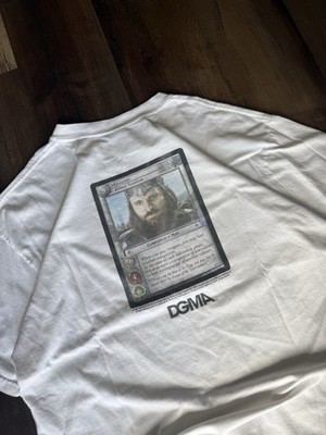 DGMA Vintage Lord of The Rings Trading Card T Shirt Men s XL White Cotton
