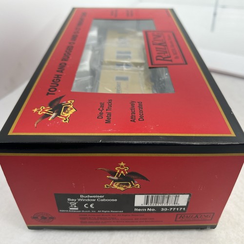 MTH RailKing 30-77171 Anheuser- Busch Budweiser Bay Window Caboose New O #19361 - Picture 18 of 19