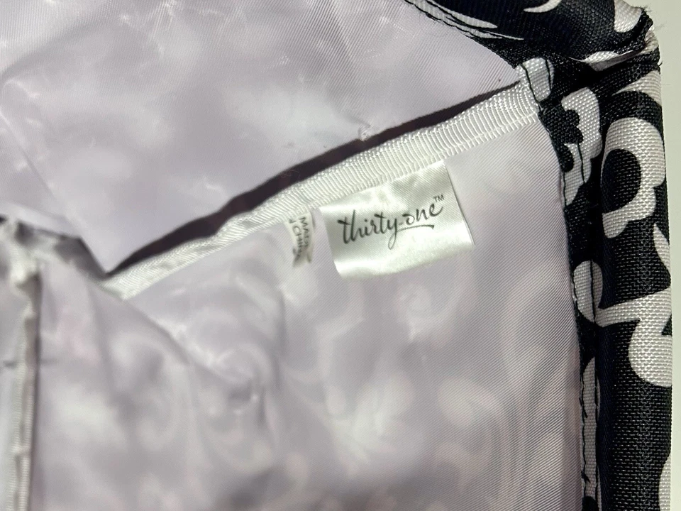 Thirty One Deluxe Utility Tote Lavandería Bolsa de Playa Negro Parisino Pop Toallas Verde Foto 3 de 4