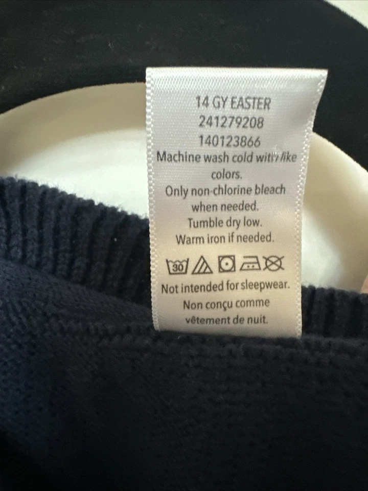 Chaleco Suéter Gymboree 2014 Prep Argyle Azul Marino Y Blanco Niños M (7-8) 100% Algodón Foto 3 de 4