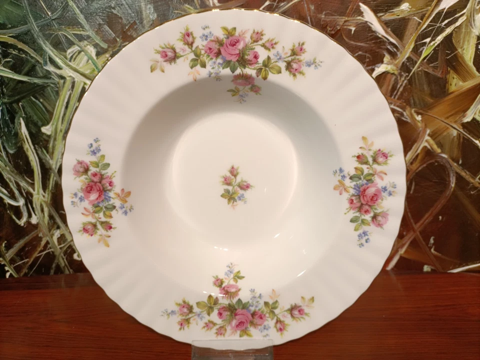 ROYAL ALBERT England MOSS ROSE - 6 edle Suppenteller Ø 24cm - Bild 3 von 4