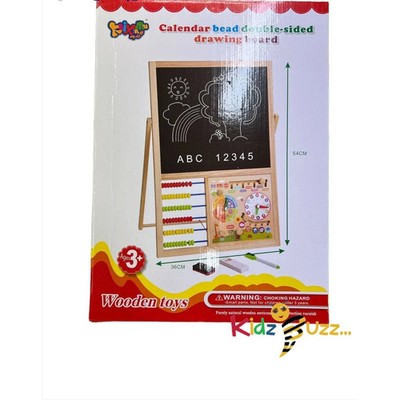 Doppelseitige 10 in 1 Holz Schreib & Magnet Kalender Perlen Tafel für Kinder