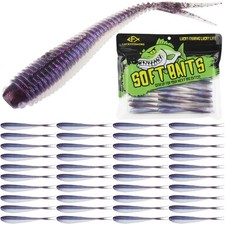40PCS Forked Tail Bass Lure - Purple 3in Soft...