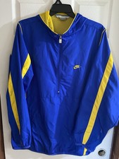 NIKE Vintage Y2K Blue Yellow Hooded Half Zip Men  s Anorak Windbreaker Jacket XXL