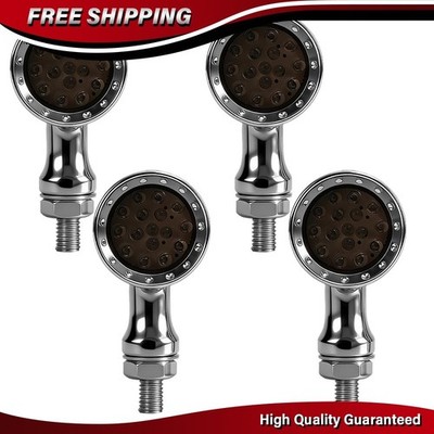 4X 12V Motorcycle LED Turn Signal Blinker Light For Yamaha Suzuki Chrome Housing