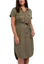 TEDDI ROSE LADIES' TENCEL BELTED SHIRT DRESS