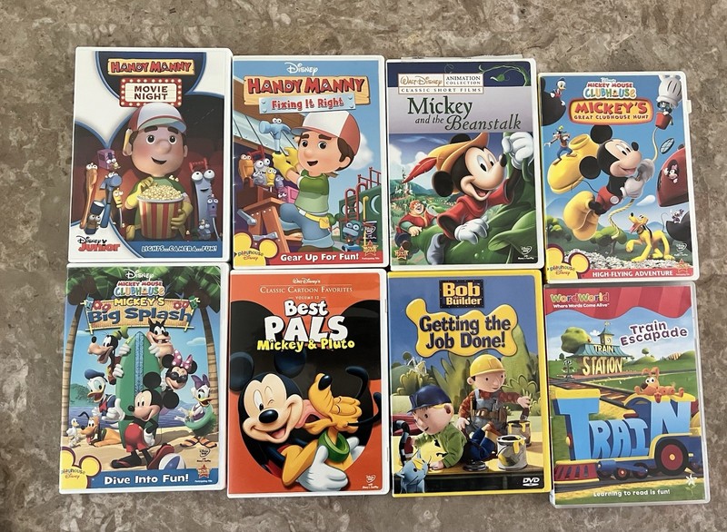 Disney Kids DVD Lot of 8 Mickey Mouse Clubhouse Handy Manny Bob the Builder