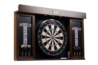Bristle 40'' Dartboard Cabinet Set, LED Lights, Official Size Dart Board