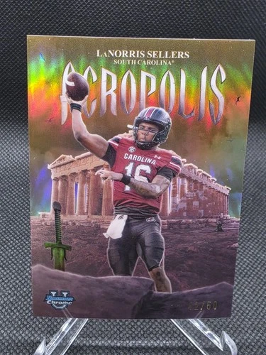 2025 Bowman Chrome University Football Gold Refractor LaNorris Sellers #A-2