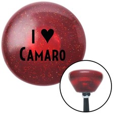 Black I 3 Camaro Red Retro Metal Flake Shift Knob W M16x1.5 Insert Shifter