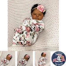 Lifelike 19-Inch Baby Doll with Floral Headband   Ideal for Cuddling  Role Play