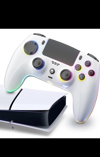 Wireless Gaming Controller for PS5 Pro Slim PC, RGB LED Mode, Motion Sensing