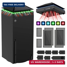 Cooling Fan Dust Proof for Xbox Series X Console with Colorful Light Strip,Dust