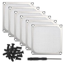 6Pcs 92mm Fan Filter Grills Aluminum Frame Mesh with Accessories, Silver