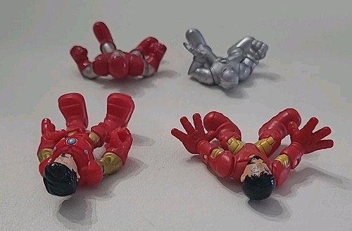 Hasbro Marvel Super Hero Squad Iron Man Silver Build Tony Stark 4 Action Figures - Picture 9 of 24