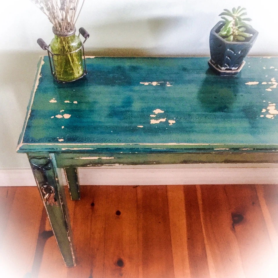 French Country, Mesa de entrada, Verde, Shabby Chic, Mesa de sofá, Mesa de vestíbulo Foto 2 de 4