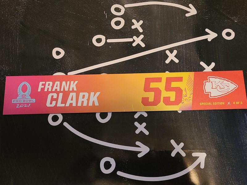 Kansas City Chiefs Frank Clark 2021 NFL pro bowl locker nameplate number 4 of 5