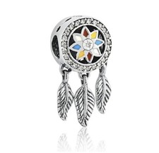 Dije colgante atrapasueños espiritual, estampado de plata S295, dije para pulsera,