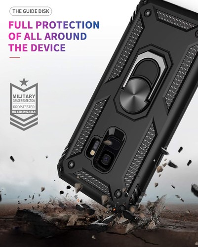 Custodia Samsung Galaxy S9 con protezioni schermo HD anello in metallo grado militare - Foto 6 di 7