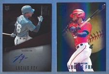 2 PANINI 2022 CAPSTONE LUCIUS FOX ROOKIE AUTOGRAPH #RA-LF & BLUE PARALLEL RC #12