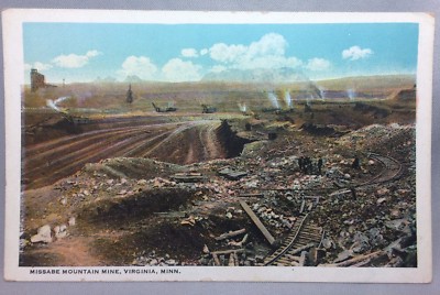 1930s MISSABE Iron Ore MINE Minnesota Range VIRGINIA Postcard Vintage Original