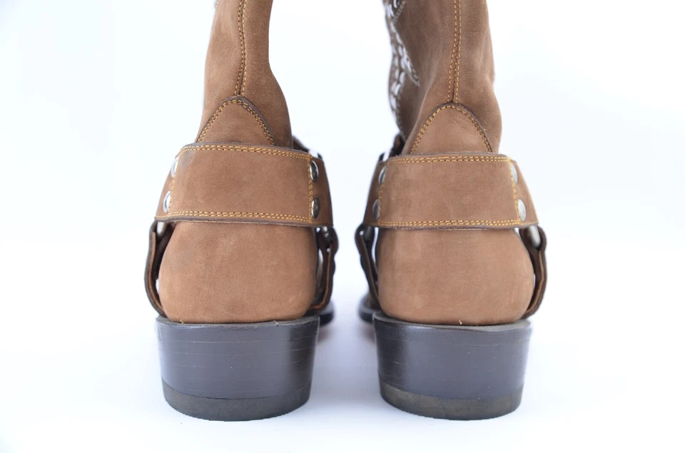 Buffalo Western ковбой коричневый кожаный ботинки женщин sz 38 EUR / США 8 - Изображение 3 из 4