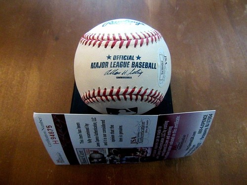 DON LARSEN ANDY CAREY (3RD BASE) PG 10-8-56 YANKEES SIGNED AUTO OML BASEBALL JSA - Picture 4 of 4