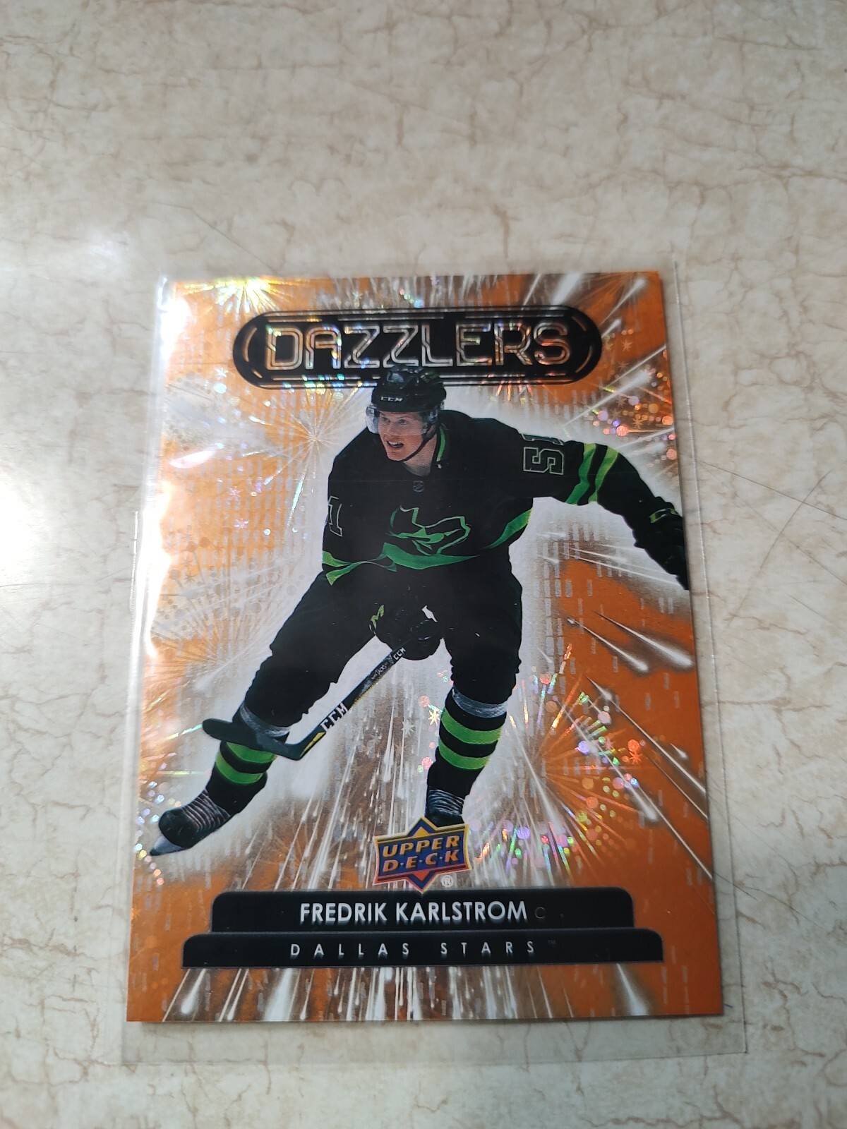 2022-23 Upper Deck Series 2 - Dazzlers Orange #DZ-58 Fredrik Karlstrom (RC)