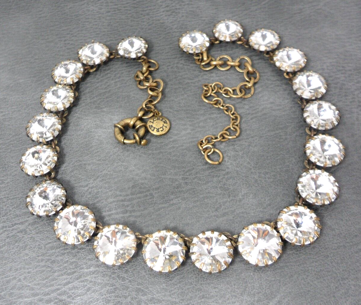 J Crew Anna Wintour Necklace Georgian Collet Riviere Rivoli Crystal Brulee  Vtg