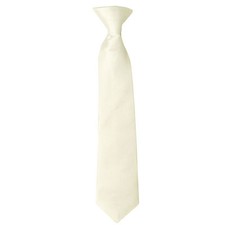 New Vesuvio Napoli Kid's Boy's Clip On Pre-tied Necktie size 14 Cream Party