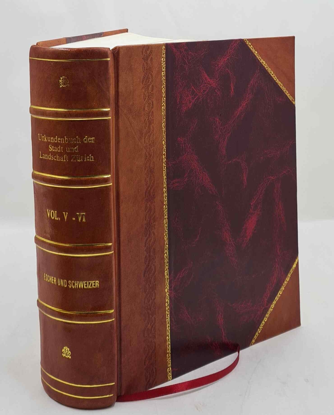 Leather Bound Urkundenbuch der Stadt und Landschaft Zürich Vol 5-6 1900 Edition