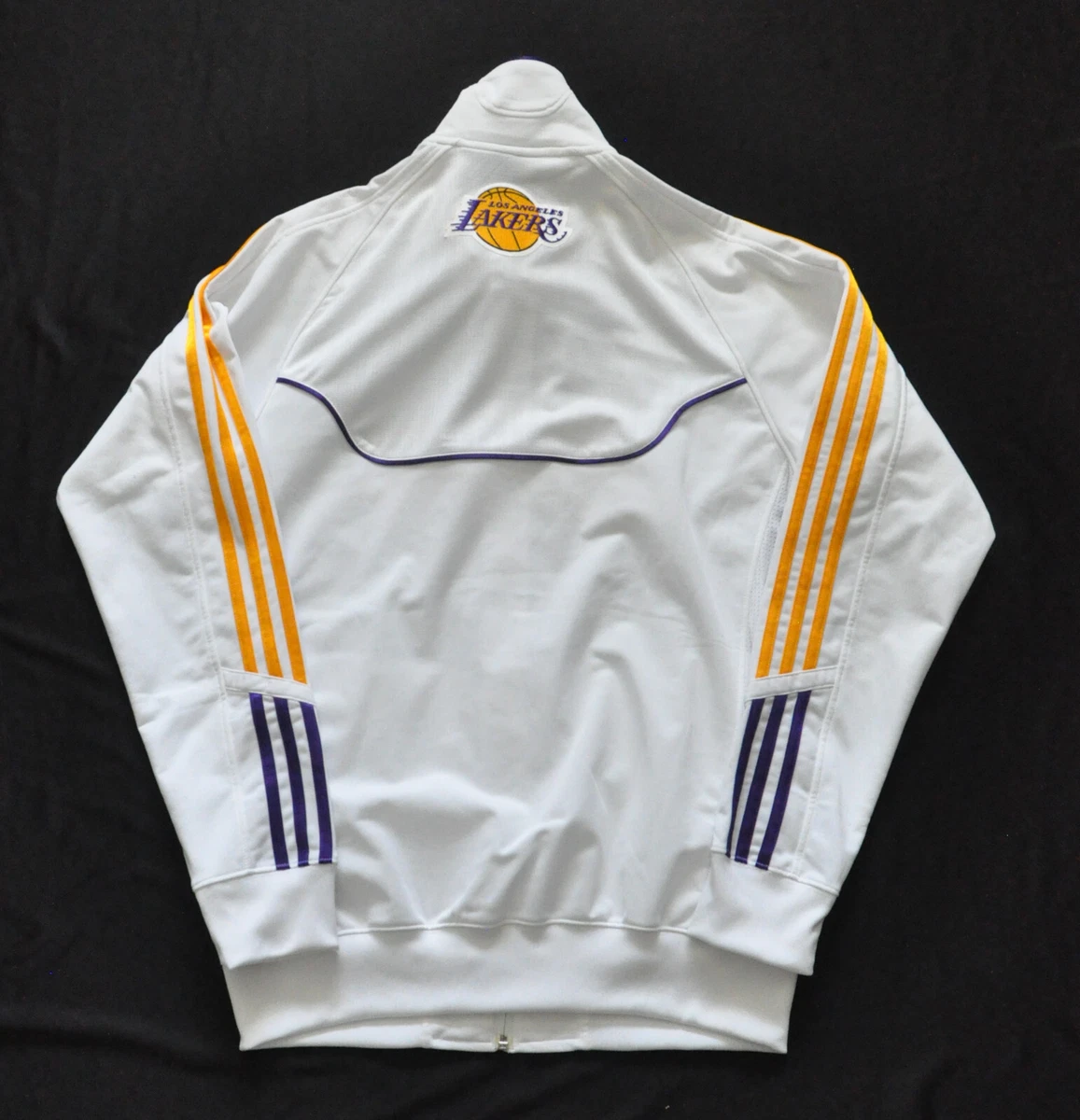 LOS ANGELES LAKERS ADIDAS WARM UP NBA JACKET WHITE SHAQ KOBE MEN