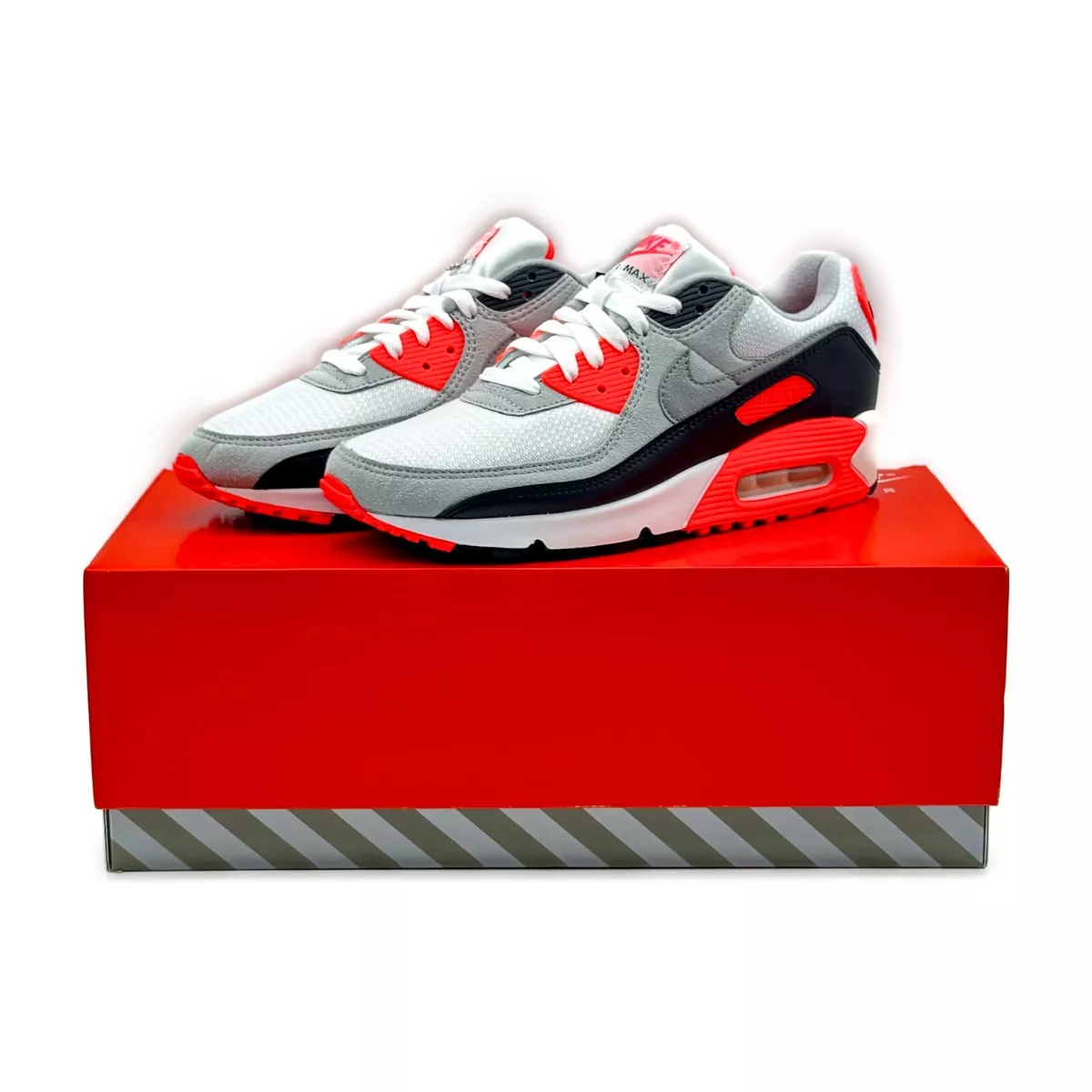 CT1685-100 Nike Air Max 90 III Infrared Radian Red White Black Cool Gray  (Men's)