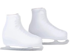 Youth White Boot Covers for Skates Lycra Ice Skate Covers.