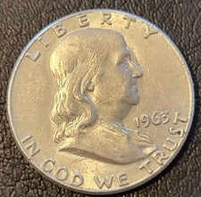 1963 50C Franklin Half Dollar AU Condition