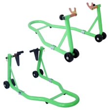 Motorcycle Stand Sport Bike Front Rear Wheel Lift Swingarm Paddock Stands Green