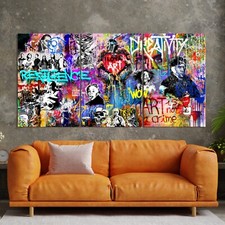 Banksy Graffiti Wandkunst Moderne Street Art Acrylglas, Leinwand Kunst Druck
