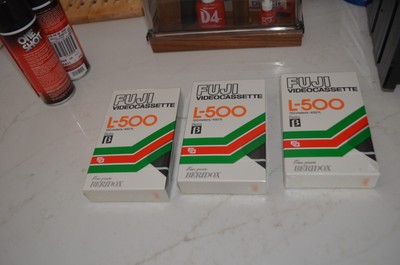 Vintage Fuji Betamax Beta L-500 Blank Video Cassette Tape NEW - LOT OF THREE (3)