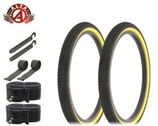Alta Performance BMX BICYCLE FREESTYLE TIRES 20" x 1.75" BLACK/GUM 8PC SET.
