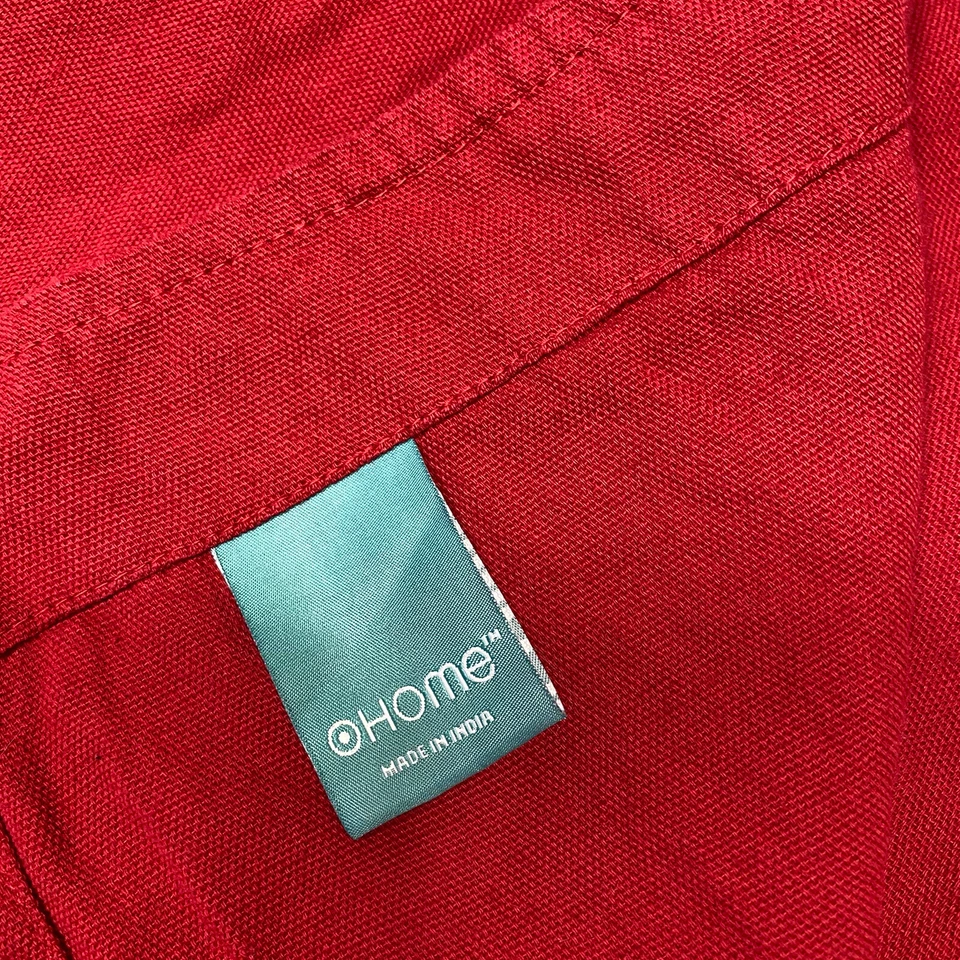 Cortinas con 2 lengüetas JC Penney lona paneles de algodón cortinas rojas 82 par largo liso Foto 4 de 4