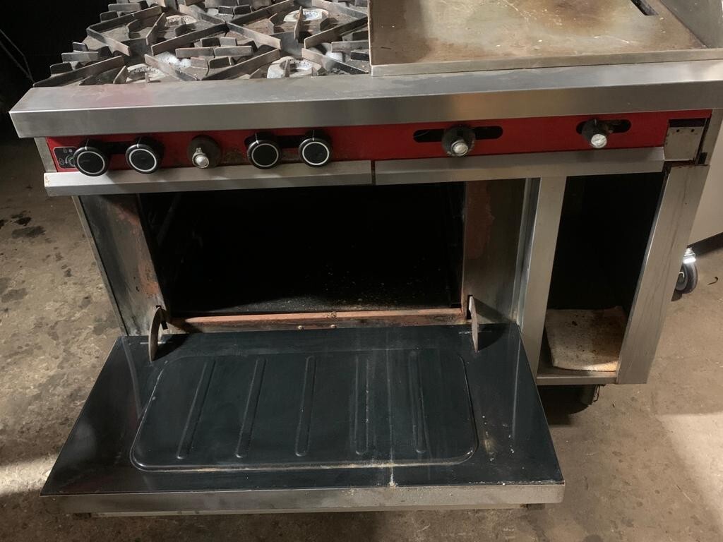 VULCAN 481FTL COMMERCIAL PROPANE RANGE W/ 4 BURNERS AND GRIDDLE eBay