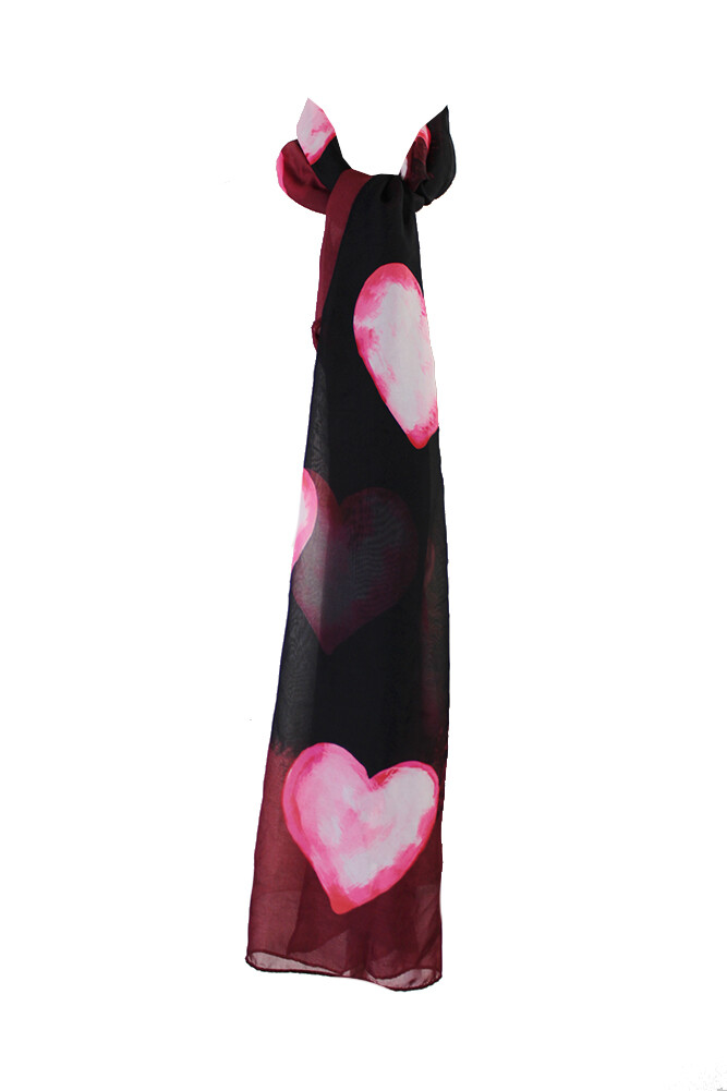 Style - Co. Burgundy Watercolor Heart Wrap OS