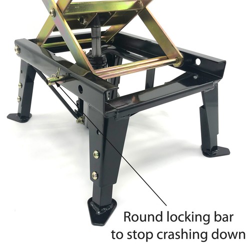 350lbs Light Motorbike Lift Dirt Bike Hydraulic Scissor Jack Hoist with Castors - Picture 7 of 9