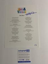 Tessa Violet pop singer signed autographed Lyric sheet ‘Bad Ideas’ ACOA
